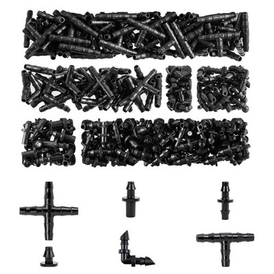 280 Pcs Irrigation Fittings Kit, Drip Irrigation Barbed Connectors 1/4'' Tubing