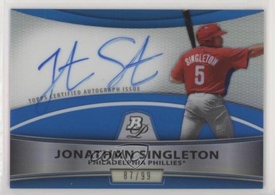 2010 Bowman Platinum Refractor Blue 87/99 Jon Singleton Jonathan Auto 0hj7