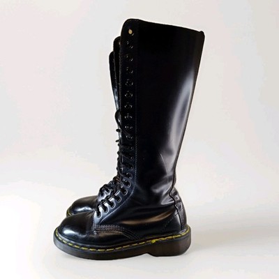 Dr Martens 20 Eyelet knee high 1420 england vintage black Women's Sz US 6 boots