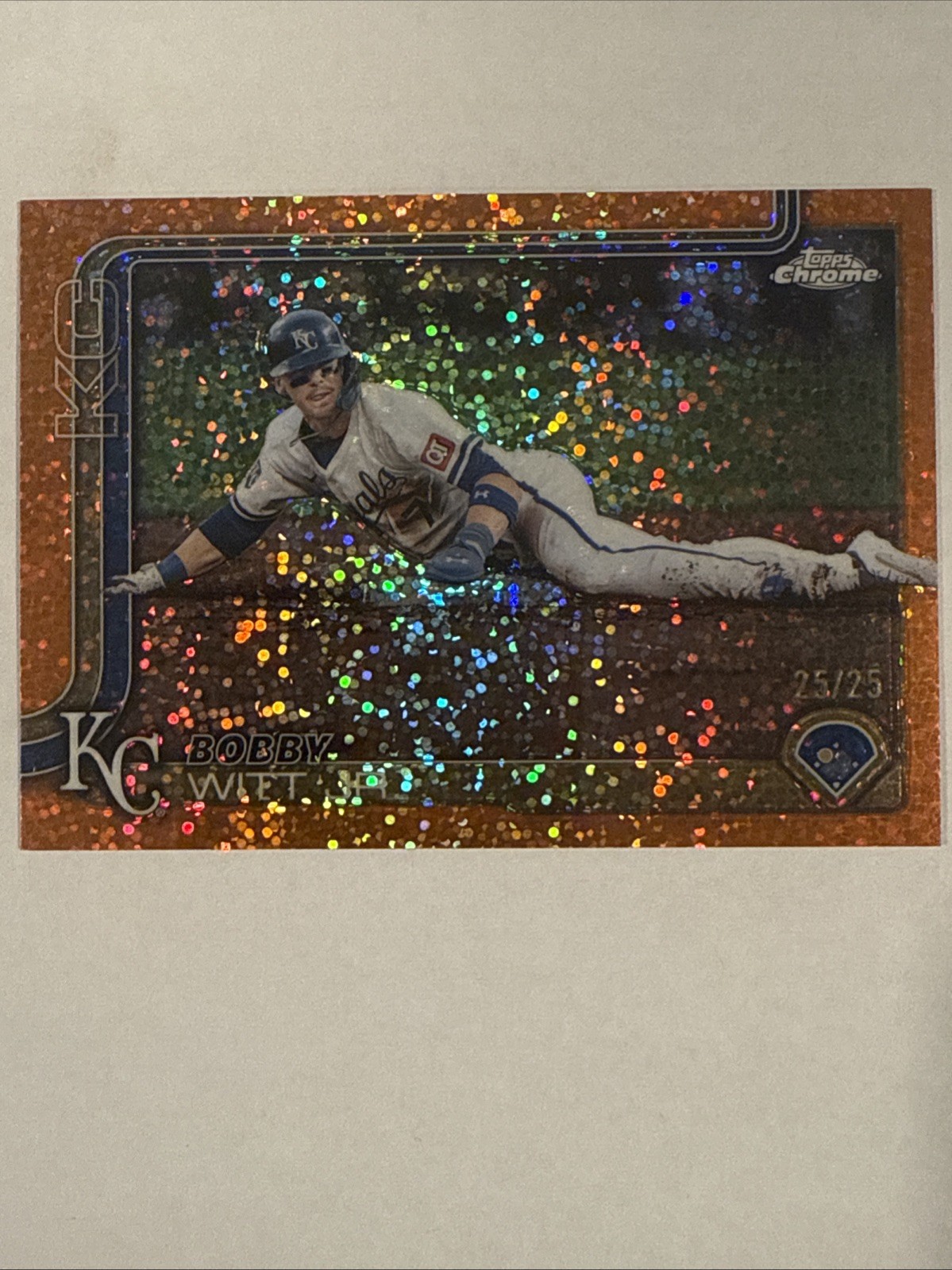 2025 Topps Chrome - Bobby Witt Jr. #93 SP Image Variation Orange Speckle 25/25🔥