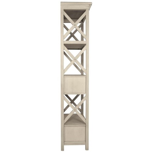 Bowery Hill Contemporary 3-Shelf Engineered Wood Bookcase in Antique White - Picture 6 of 14
