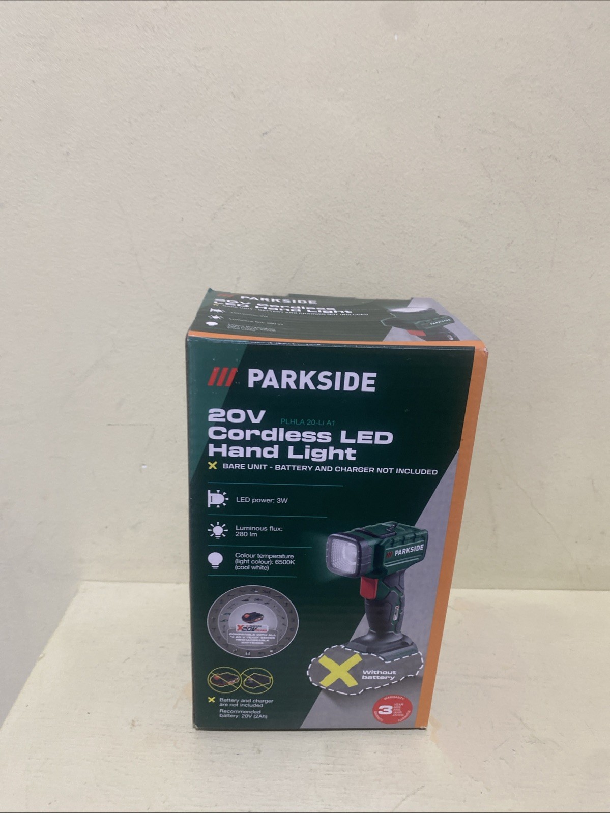 Parkside 20V Cordless LED Hand Light Torch PLHLA 20 Li A1 Bare Unit