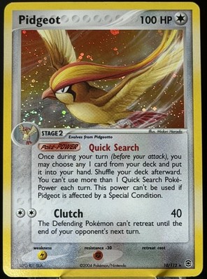 SWIRL 2004 Pokemon FireRed & LeafGreen Pidgeot 10/112 Holo Rare LP