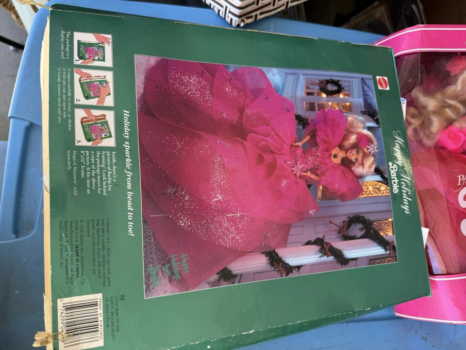 Barbie vintage Happy Holidays edición especial 1990 Navidad #4098 Mattel Foto 2 de 3