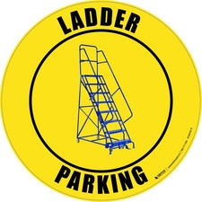 Ladder Parking Yellow Floor Sign 12" x 12" to 48" x 48" Peel and Stick