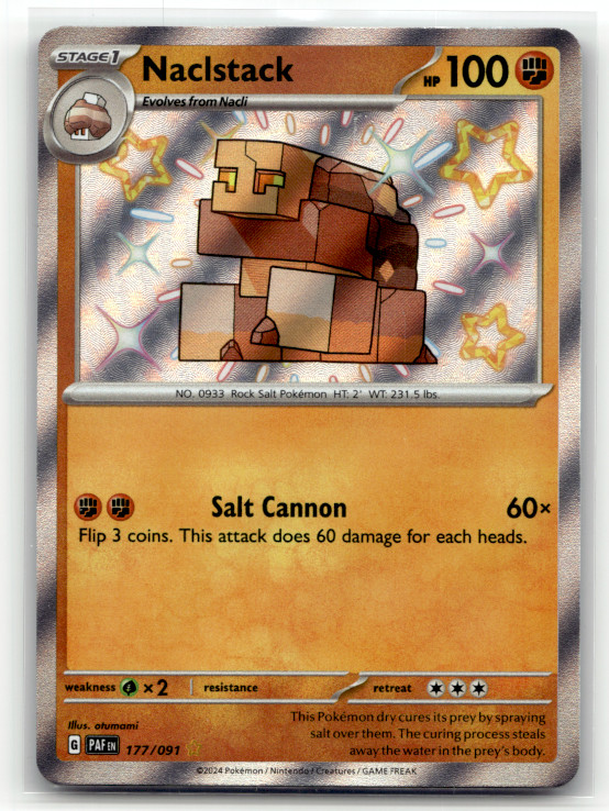 Naclstack 177/091 Holo Shiny Rare SV: Paldean Fates LP