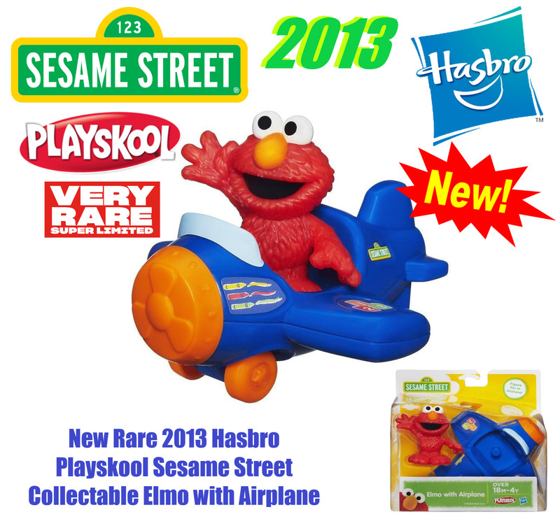New Rare 2013 Hasbro Playskool Sesame Street Collectable Elmo with Airplane