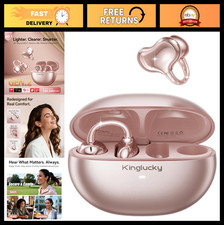 Comfortable Clip-On Earbuds, 50H Playtime, Bluetooth 6.0, Crystal-Clear Sound, I