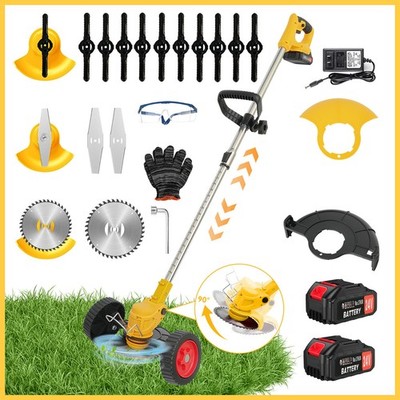 Battery Powered Weed Wacker Electric Cordless Grass String Trimmer Lawn Edger 51