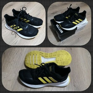 black and yellow adidas trainers