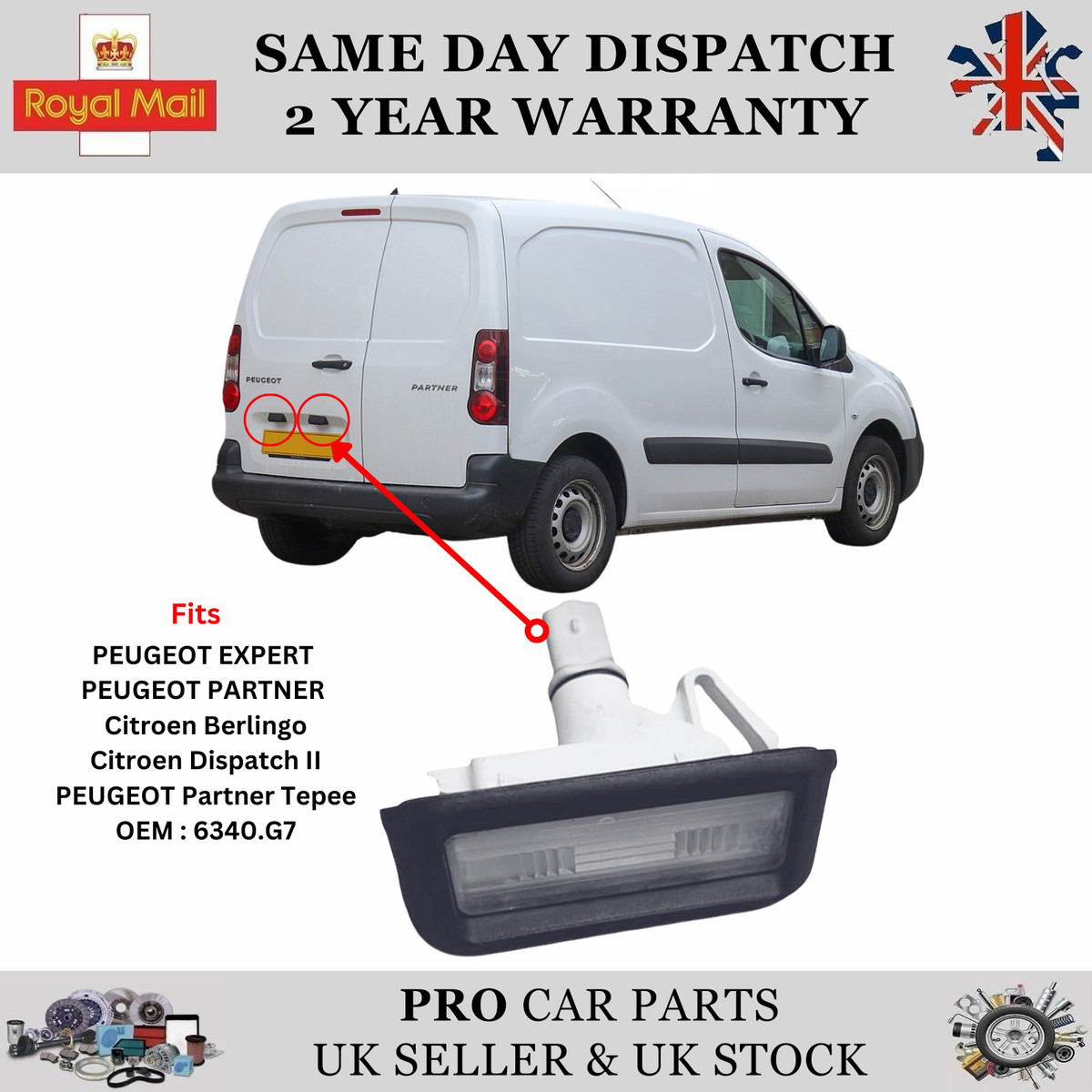 Witte LED-achterkentekenplaatverlichting voor Peugeot Expert Partner Traveller Rifter Ranch Citroen Berlingo Dispatch Jumpy Spacetourer kopen vanaf een prijs van 12