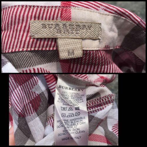 Burberry Brit Long Sleeve Button-Up Shirt Nova Check Plaid Heart Size M - Picture 10 of 10