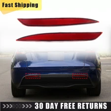 Pair For 2020-2022 2023 Tesla Model Y Red Lens Rear Bumper Reflectors Left Right
