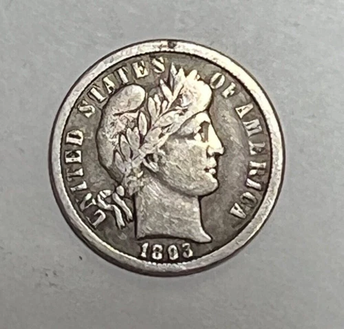 1893-O Barber Silver Dime - Circulated