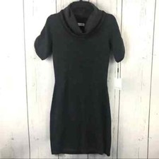 Calvin Klein Wool Blend Cowl Neck Gray Sweater Dress Size XS Short Sleeve