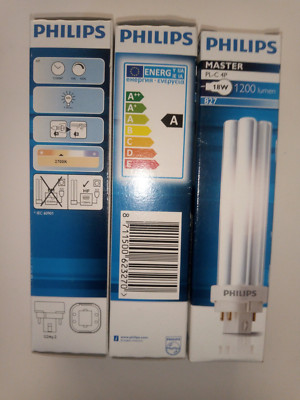 1x Philips  MASTER PL-C  18W/827/ 4P - G24q,  Warm weiß  Kompaktleuchtstofflampe