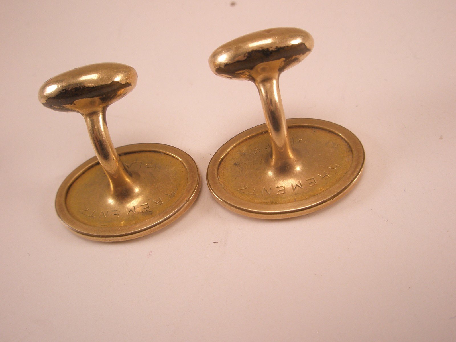 Engrave Ready 14k Gold Plated KREMENTZ PLATE Bean Back Vintage Cuff