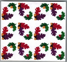 Mrs Grossman's Reflections ACORNS Fall Oak Leaves Scrapbook Stickers! 3 Strips