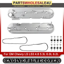 Right+Left Side Valve Cover SET w/ Bolts For GM Chevry LS LS3 4.8 5.3L 6.0L 6.2L