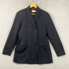 <!--F#f_0-->Sportscraft Pea Coat Womens 12 Navy Blue Pockets Notched Lined Australian Made<!--F/-->