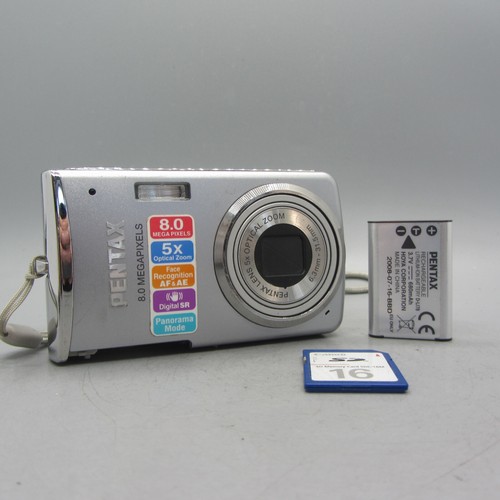 Pentax Optio M50 8.0MP Compact Digital Camera Silver Tested *Read*