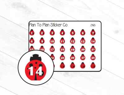18-Pack Ladybug Cartoon Planner Stickers - 2 Inch Scrapbooking & Craft Stickers For Journals & Decor