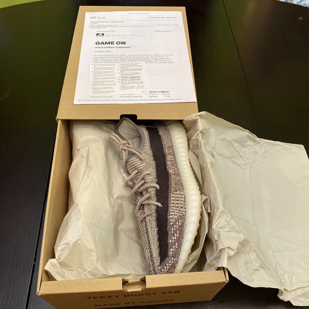 ADIDAS YEEZY BOOST 350 V2 ZYON SIZE DS 100% AUTHENTIC FZ1267