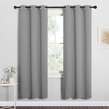 2PCS Silver Grey 72"L x 34"W Super Heavy Privacy Darkening Curtains For Bedroom