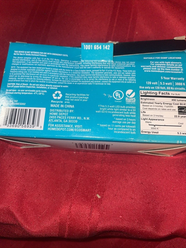 50W Equivalent Bright White MR16-GU10 Dimmable LED Light Bulb (2 bulbs) - Image 4 of 4