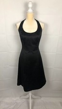 NWT Davids Bridal Black Satin Halter Neck 99 Formal Bridesmaid Short Dress 8