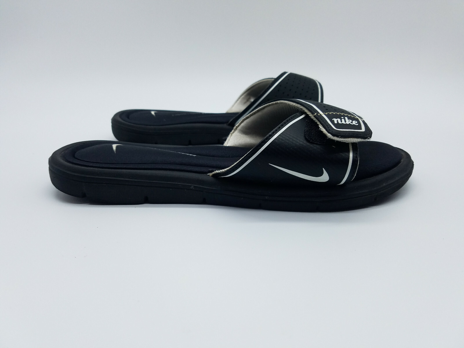 Nike Comfort Footbed Slides Women's Sandals Black Whi… Gem