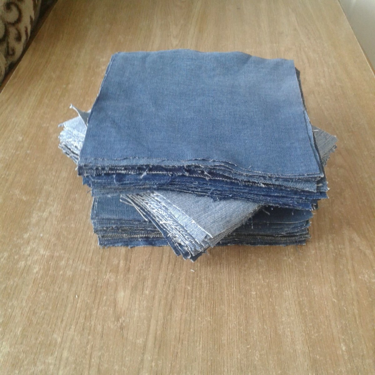 Lot De 30 Carrés De Tissu Denim Bleu - 9x9 Cm, Idéal Pour Patchwork Ou Créations DIY