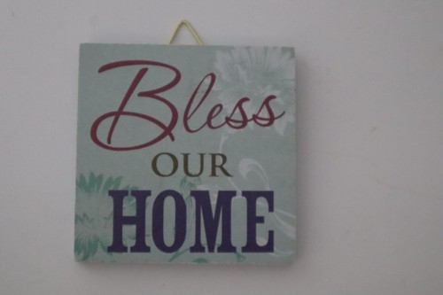 iTOP Bless our home MINI MESSAGE SIGN ORNAMENT Ganz