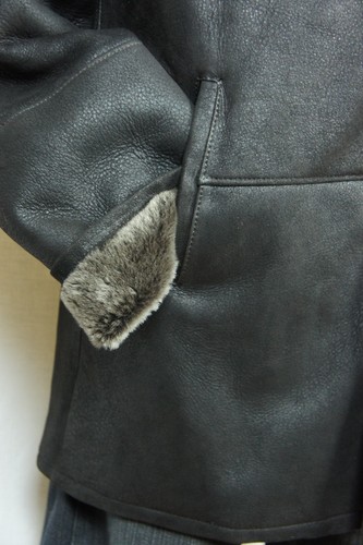 Brown 100% Sheepskin Shearling Leather Sheepskin Men Coat Jacket Trench S-8XL - Picture 3 of 10