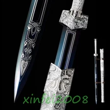 41" Chinese Han Dynasty Double Edged Sword 65 Manganese Steel Blade Tai Chi Jian