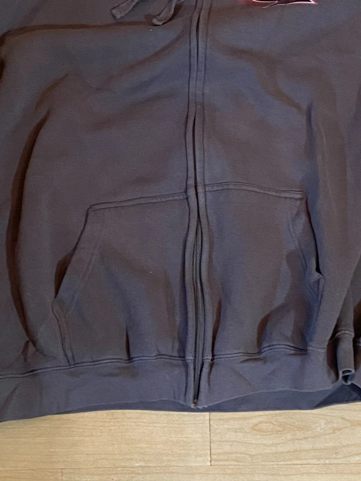 Chaqueta Choppers Personalizada con Capucha para Hombre, Cremallera Frontal, Gris, 2XL, Usada Foto 4 de 4