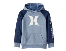 Hurley Kids Dri-Fit Solar French Terry Icon Pullover Hoodie-Delft Heather, Sz. 6