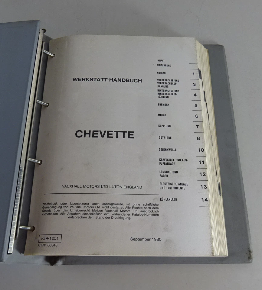 Manual De Taller Opel Vauxhall Chevette 1,3 L De Septiembre De 1980 - Imagen 2 de 4