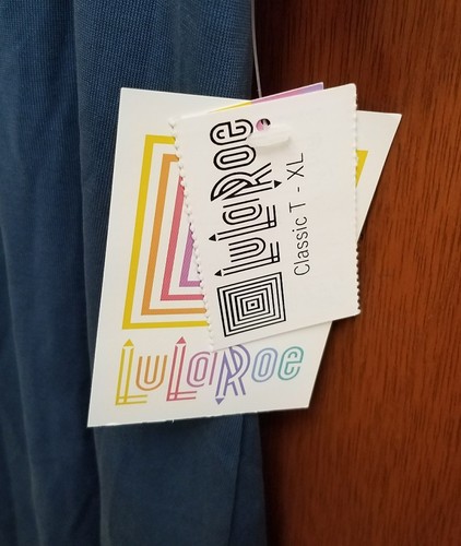 NWT LULAROE CLASSIC TEE XL, NWT TC NEW SUNFLOWER BLUE PEACH ORANGE *UNICORN* - Picture 4 of 7