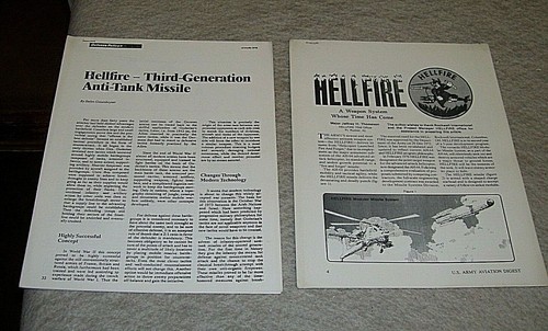 ROCKWELL INTERNATIONAL HELLFIRE MISSILE SYSTEM MAGAZINE ARTICLE REPRINTS 1978