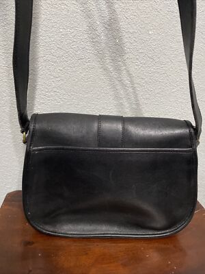 Coach Vtg 020-8144 Black Leather Shoulder Bag | eBay