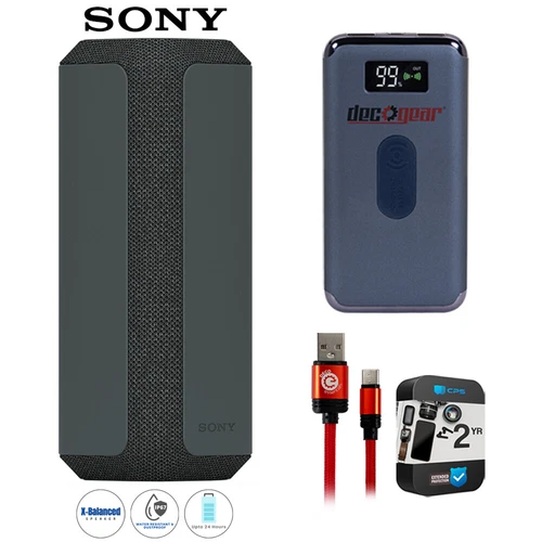 Sony SRSXE300 Portable Bluetooth Wireless Speaker, Black  Bundle
