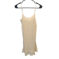 Umgee Ribbed Slip Dress with Adjustable Straps Womens Cream Size Large NWT