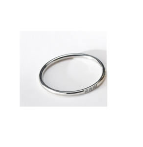 Authentic Women Thin 1mm Silver Gold Plated CZ Inlay Stackable Ring Band