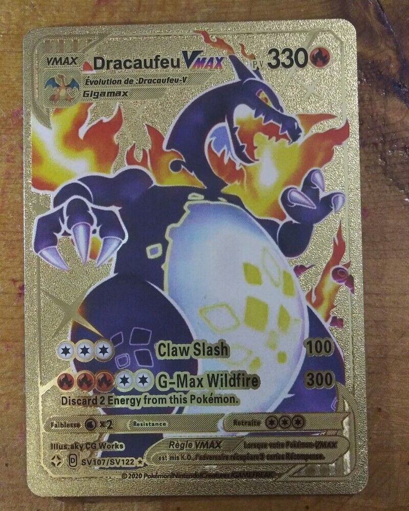 Pokemon Gold French Gold Card, Gold Pokemon Cards English