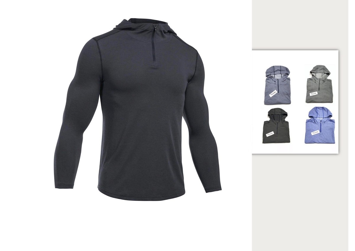 Men UA Under Armour Threadborne Knit Fitted Hoodie Heat Gear 1/4 zip  1301587 | eBay