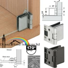 Pair Of Hafele 170° Glass Door Hinges, Without Glass Drilling, Inset Mounting