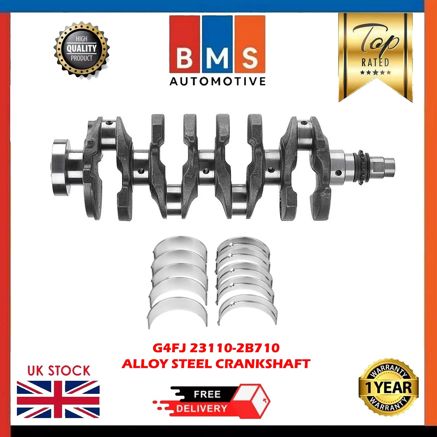 FITS SPORTAGE CEED I30 TUSCSON SOUL 1.6 PETROL G4FJ CRANKSHAFT WITH BEARINGS NEW