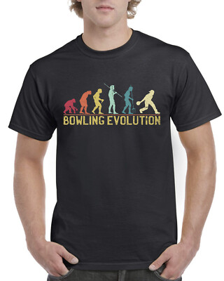 Top Geschenk T-Shirt für Papa: Evolution of Bowling Sports Baumwolle Komfort
