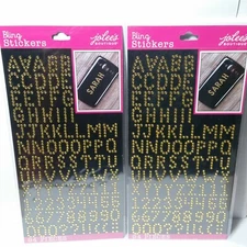 Bling Stickers Gold 2 Sheets 93 Pieces per Sheet Letters & Numbers Alphabet